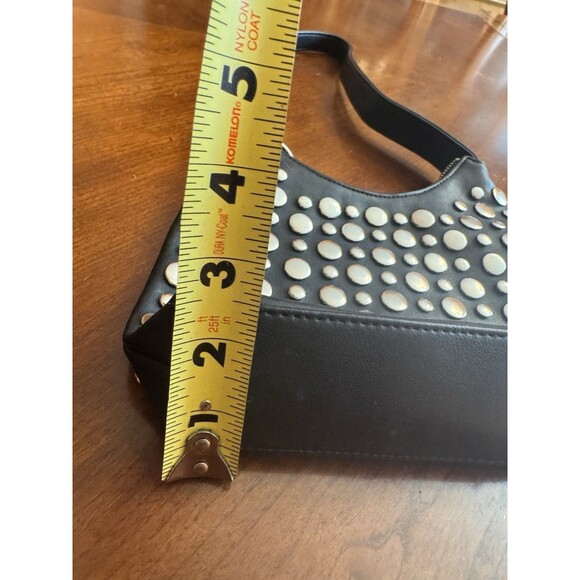Vintage Y2K Nine West Black Weighted Studded Shoulder Bag ALL MAN MADE MATERIALS - Picture 9 of 9